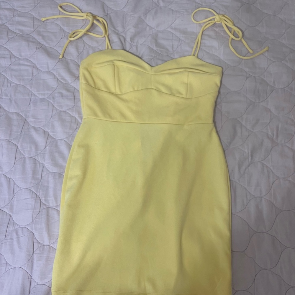 Yellow Mini Dress with tie-straps